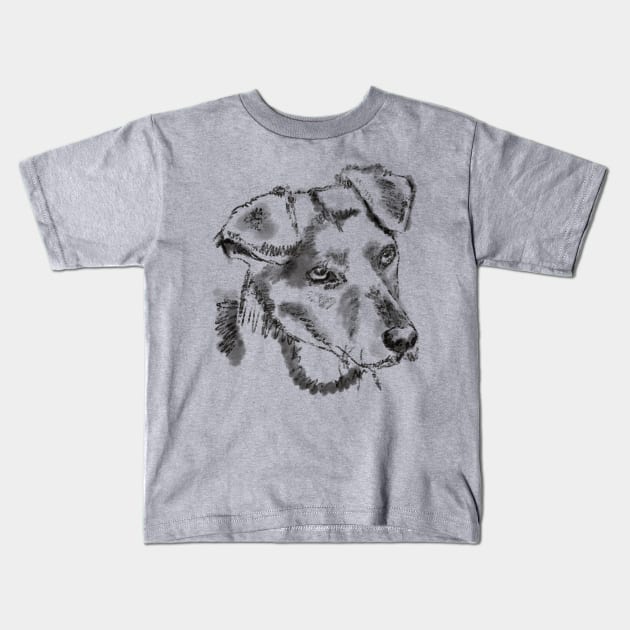Jack Russell Terrier T-Shirt Dog Lovers Art Sketch Graphic Tee Shirt Kids T-Shirt by joannejgg